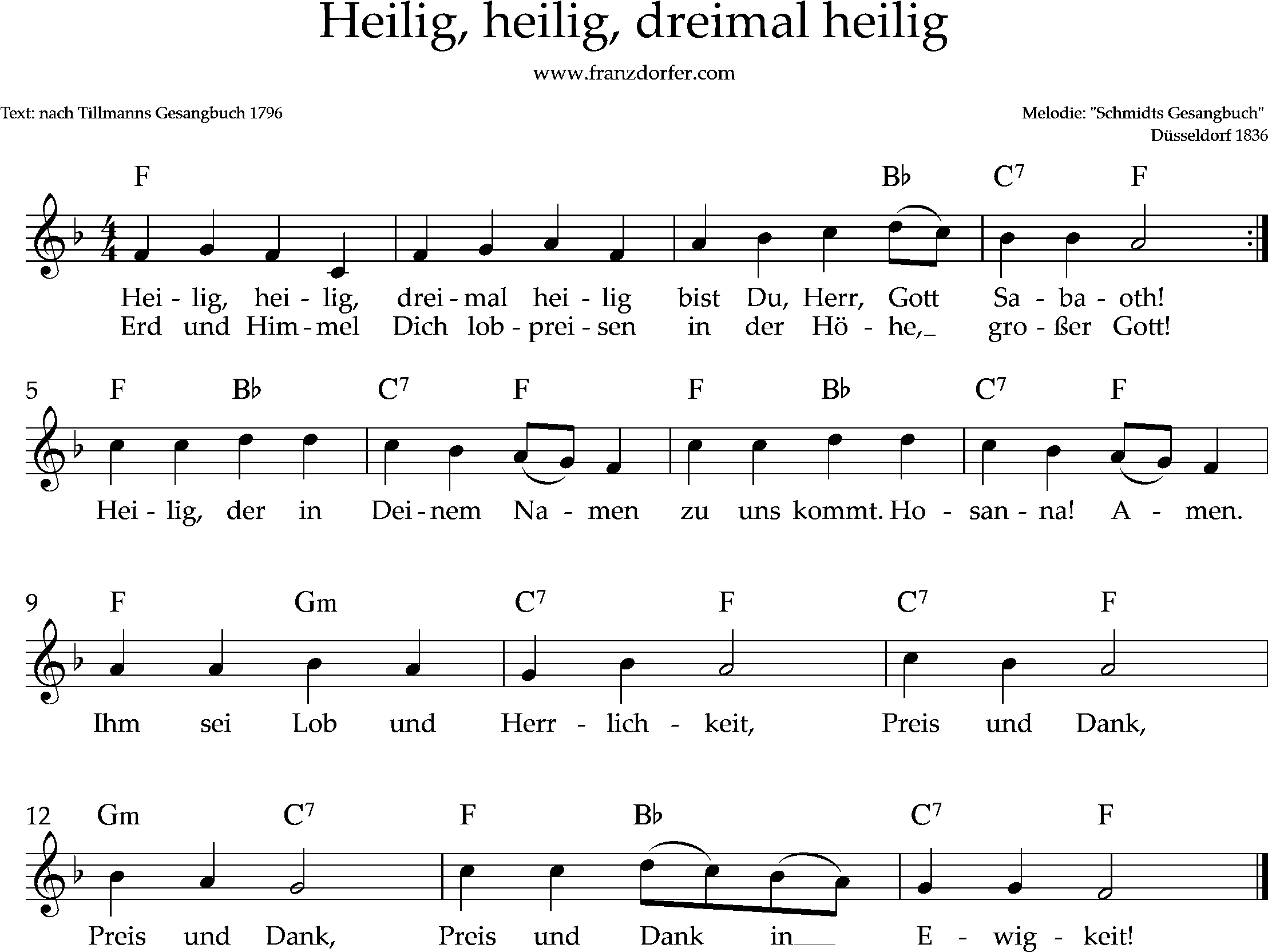 Kirchenlied - heilig heilig, dreimal heilig